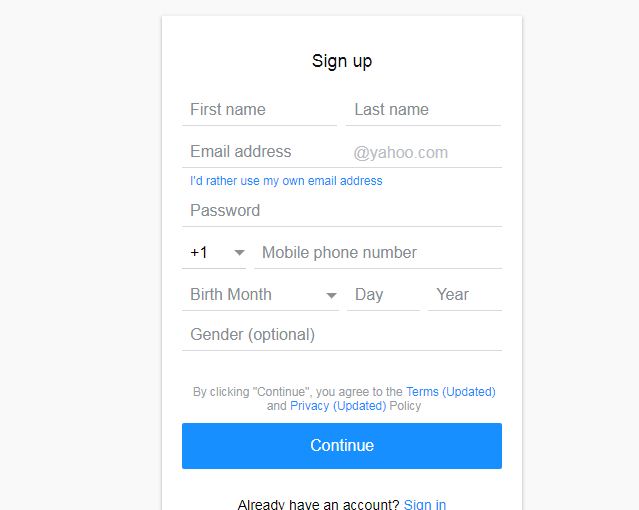 How to sign up for a new Yahoo mail account